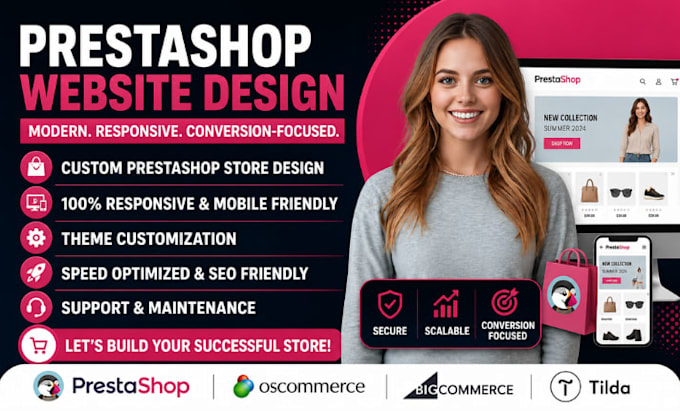 develop prestashop tilda oscommerce bigcommerce ecommerce store landing page