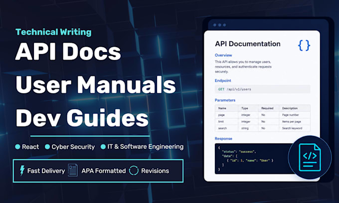 write technical documentation, API docs, and user manuals