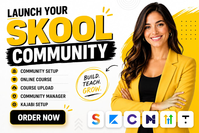 setup skool community kajabi online course website skool community manager