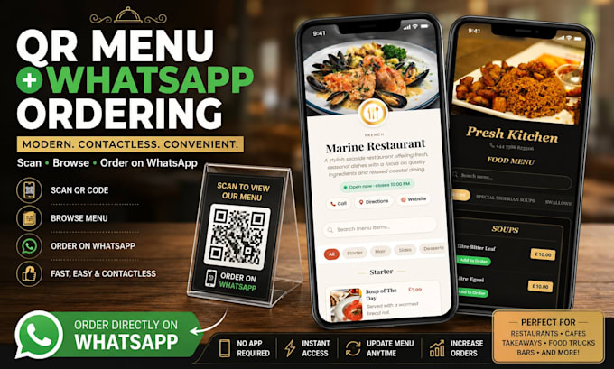 build a digital qr menu and whatsapp ordering system