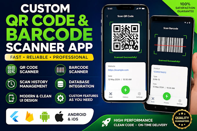 develop custom qr code and barcode scanner app