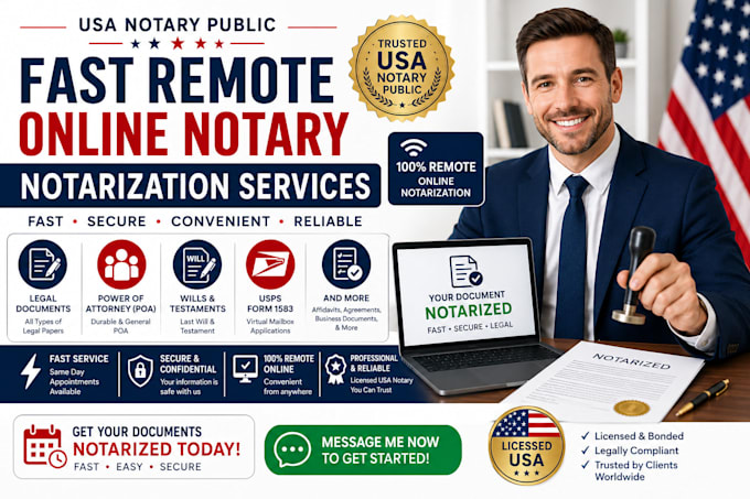 provide fast remote online notary notarization services, notarize legal document