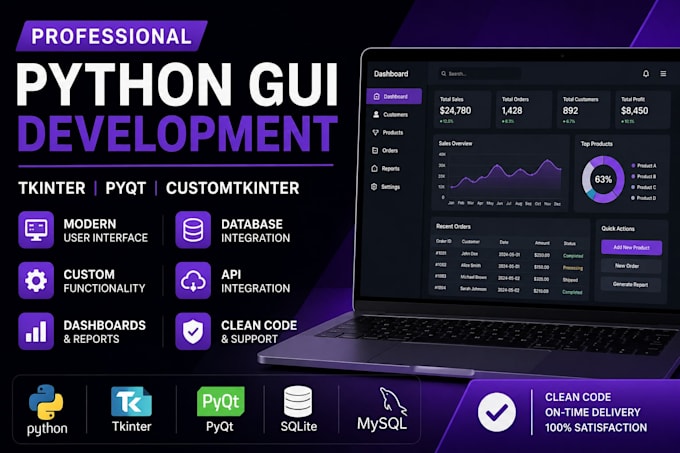 develop professional tkinter or pyqt gui