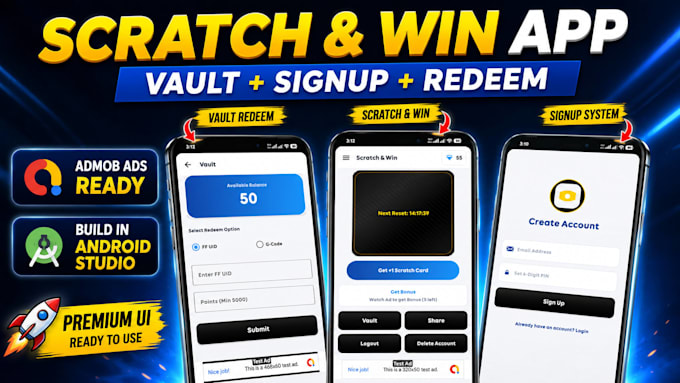 setup scratch and win android app with admob ads