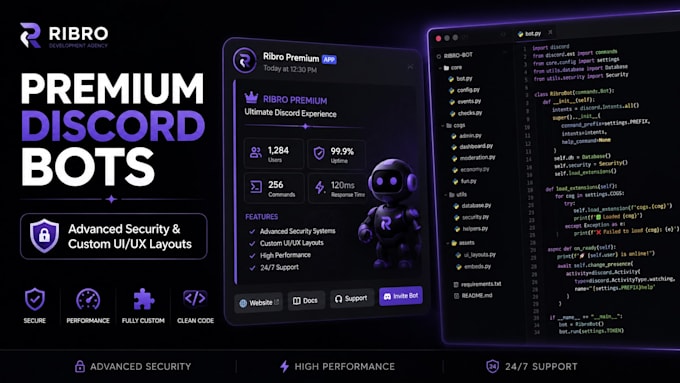 develop a premium, optimized custom discord bot