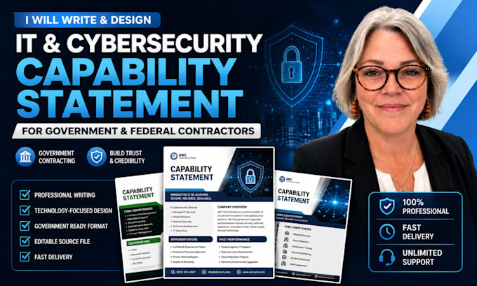 write and design an IT and cybersecurity capability statement