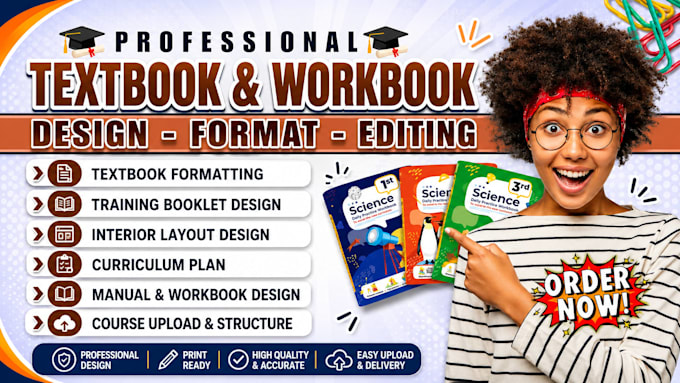 format, design educational textbook, workbook training booklet curriculum manual