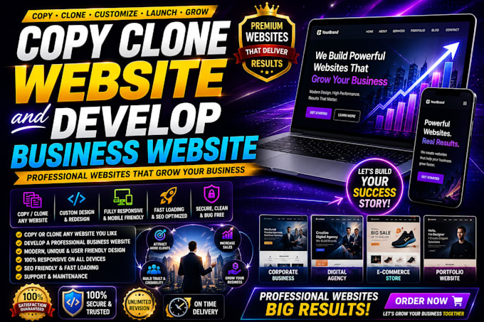 copy clone website and develop business website