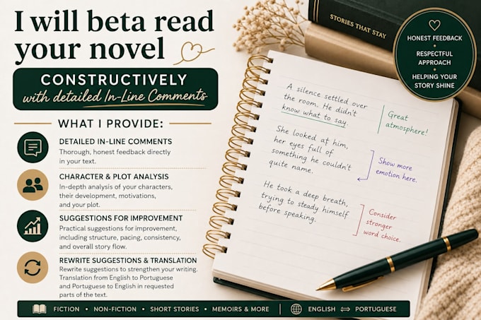beta read your novel constructively with detailed comments