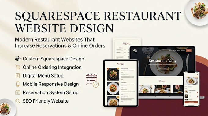 design squarespace restaurant website with menu and online ordering