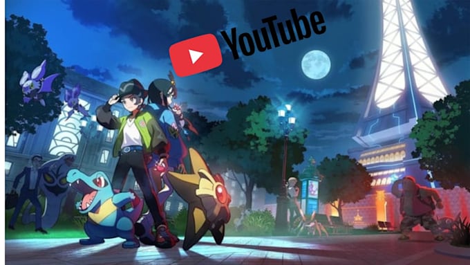 design a vibrant pokemon anime style youtube thumbnail