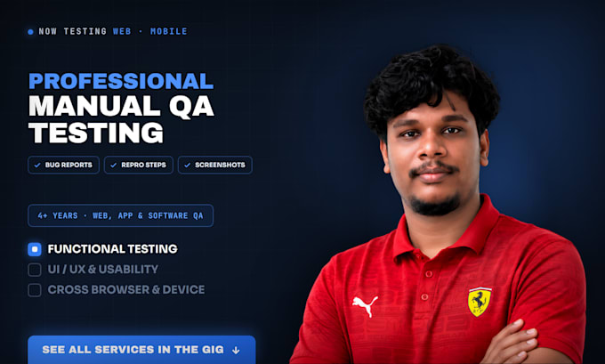 do manual QA testing for your website, app, and software