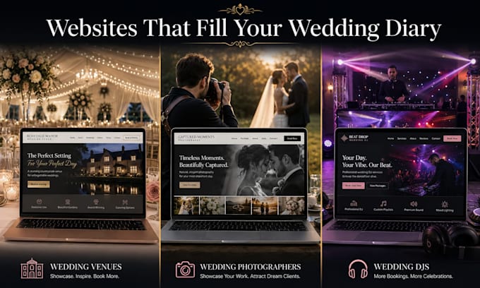wordpress website design for wedding venues photographers and mobile djs