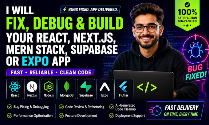 lovable developer bolt mern stack fix react app supabase debug nextjs expo dart