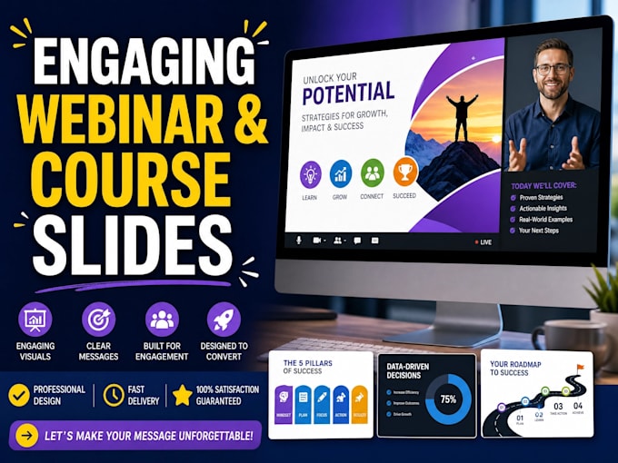 design engaging webinar slides and course presentations in powerpoint or canva