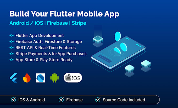 develop a flutter ios and android app for startups