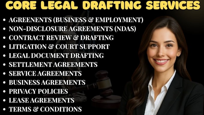 draft legal documents, settlement agreements, and litigation support documents