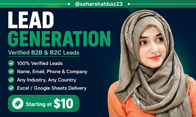 do b2b lead generation, linkedin leads, email list building and web reseach