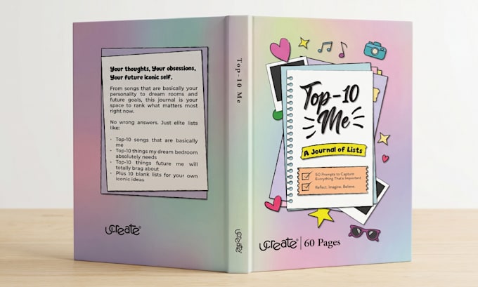 design a creative illustrated journal cover or planner