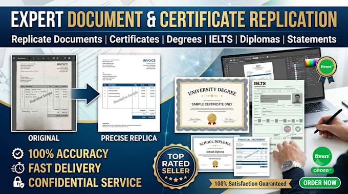 replicate any document, certificate, degree, ielts, school diploma, statement