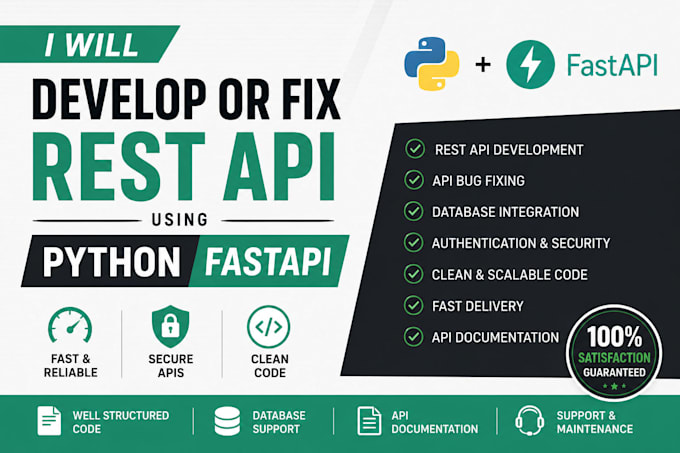 develop or fix rest API using python fastapi