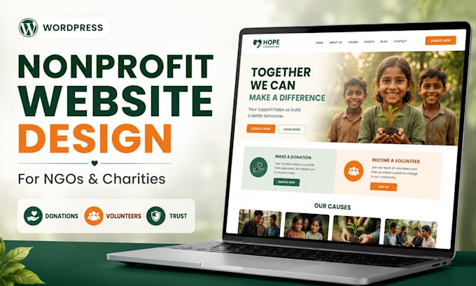 design a nonprofit website for ngos and charities  in wordpress