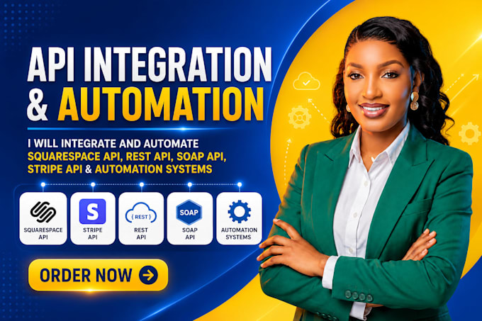 integrate squarespace API, rest API, soap api stripe API, and automation systems