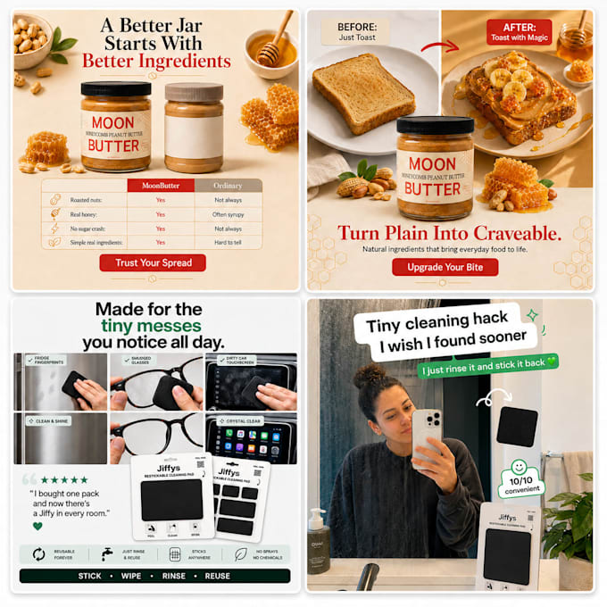 design high converting static ads with ctas for facebook instagram and ecommerce