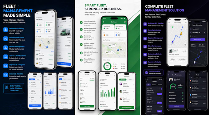 develop fleet management, gps tracking, logistics software, dispatch system, app