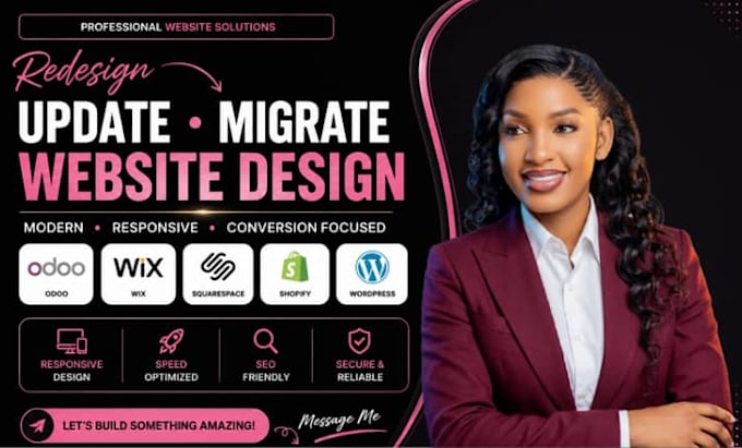 redesign update migrate odoo wix squarespace shopify wordpress website design