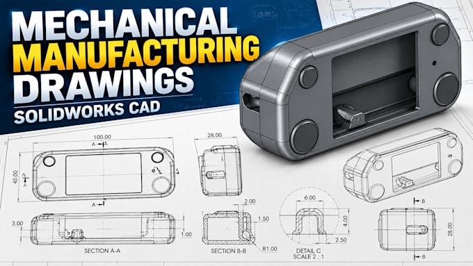 create mechanical manufacturing drawings in  solidworks