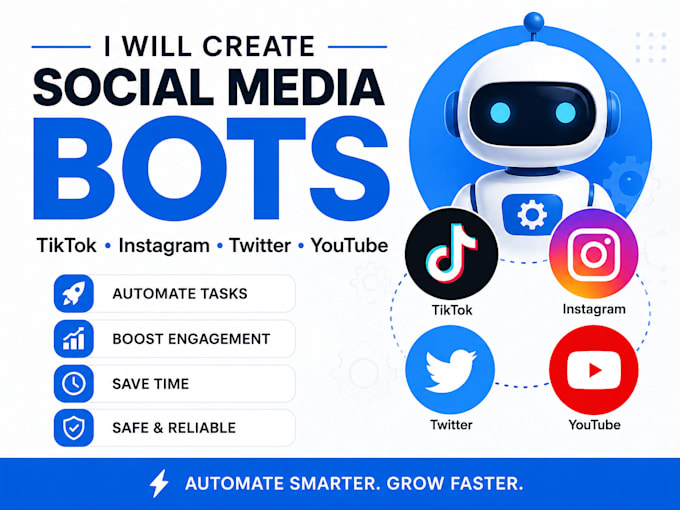 create social media bot, twitter bot, youtube bot, instagram bot