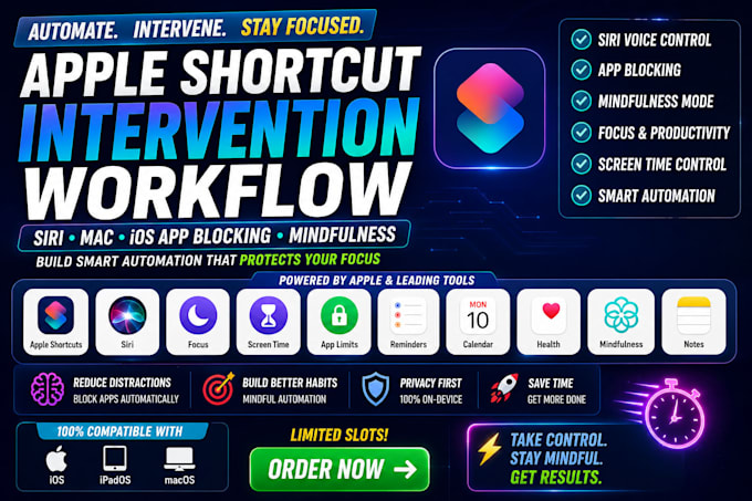 build apple shortcut intervention workflow siri mac ios app blocking mindfulness