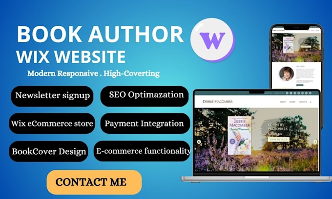 setup a converting author website, book website for book authors using wix