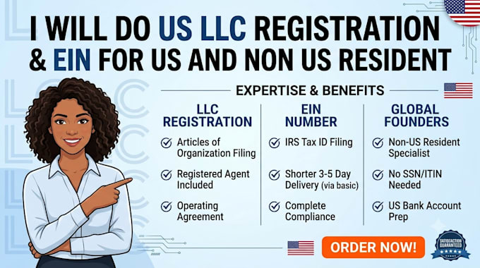 do US llc registration and ein for US and non US residents