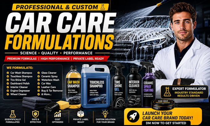 develop professional car care product formulations for your brand