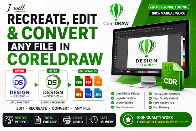 recreate, edit and convert any file in coreldraw