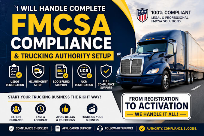 handle complete fmcsa compliance and trucking authority setup