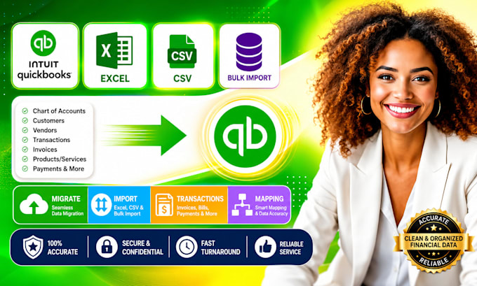 migrate quickbooks data excel csv bulk import transactions invoices mapping