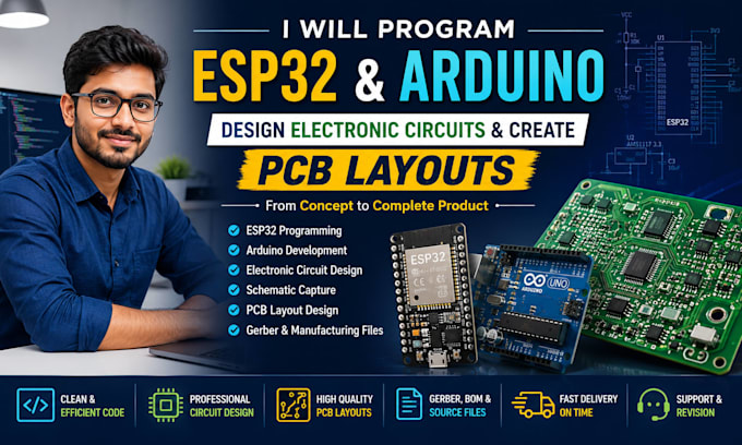 program esp32, do raspberry pi and create pcb design code ardino project, stm32