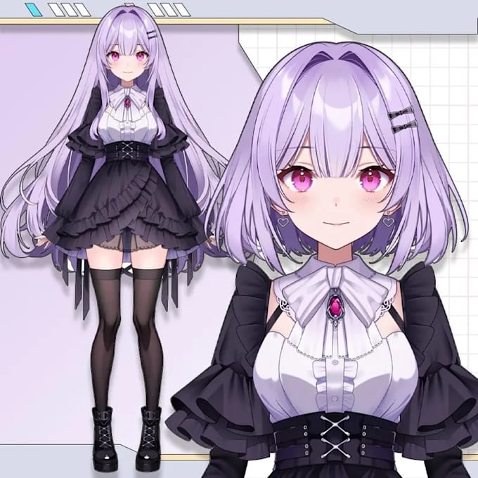 design and rig high quality 2d vtuber model male live2d vtuber