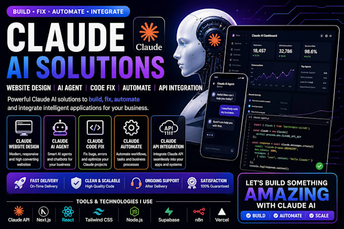 claude website design claude ai agent claude code fix claude automate claude api
