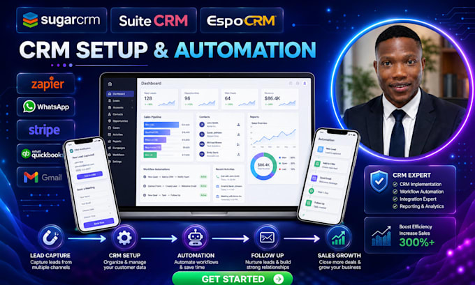 setup customize sugarcrm suitecrm and espocrm with automation API integration
