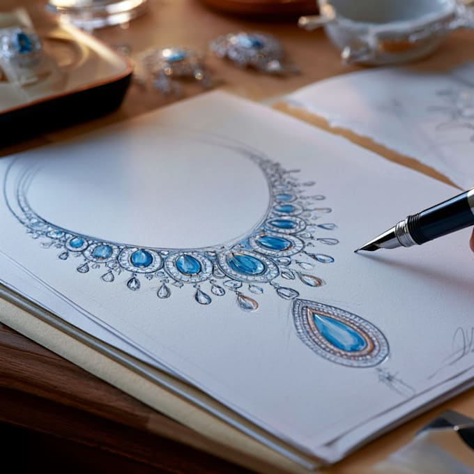 design jewelry hand sketches for you