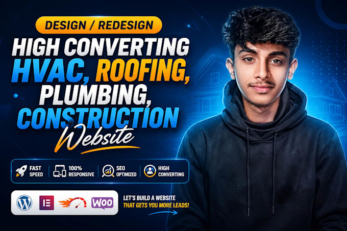 design hvac website, construction and roofing website on wordpress