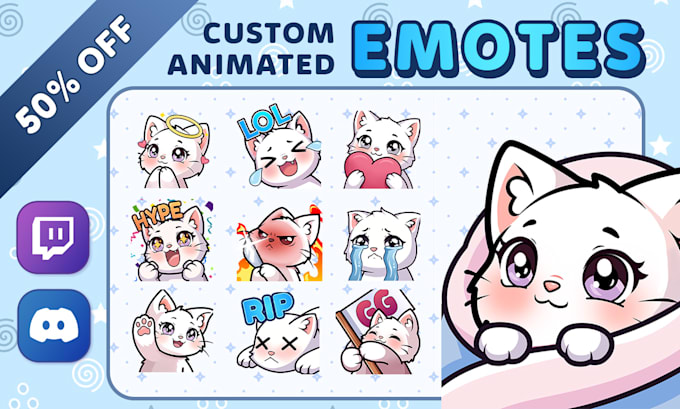create cute animated emotes for twitch and discord