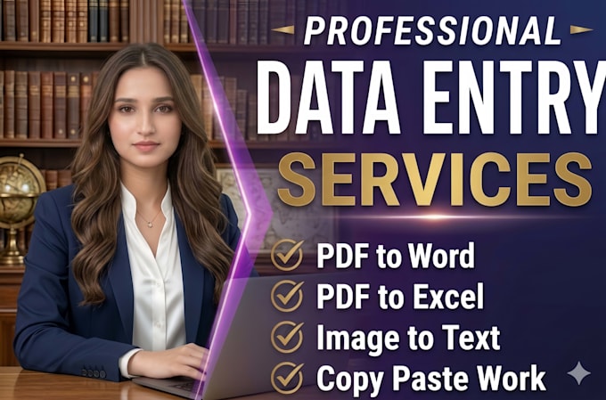 do PDF to excel, PDF to word conversion, and data entry