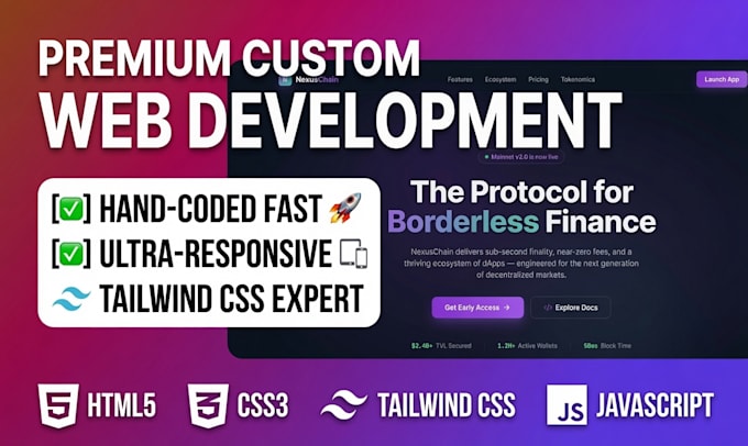 design and code a responsive website using tailwind css