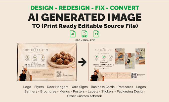 redesign convert any ai generated design into source file