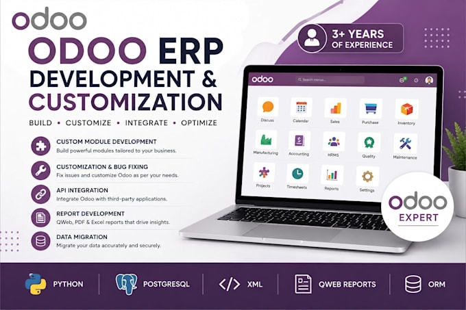 develop customize and fix odoo erp modules
